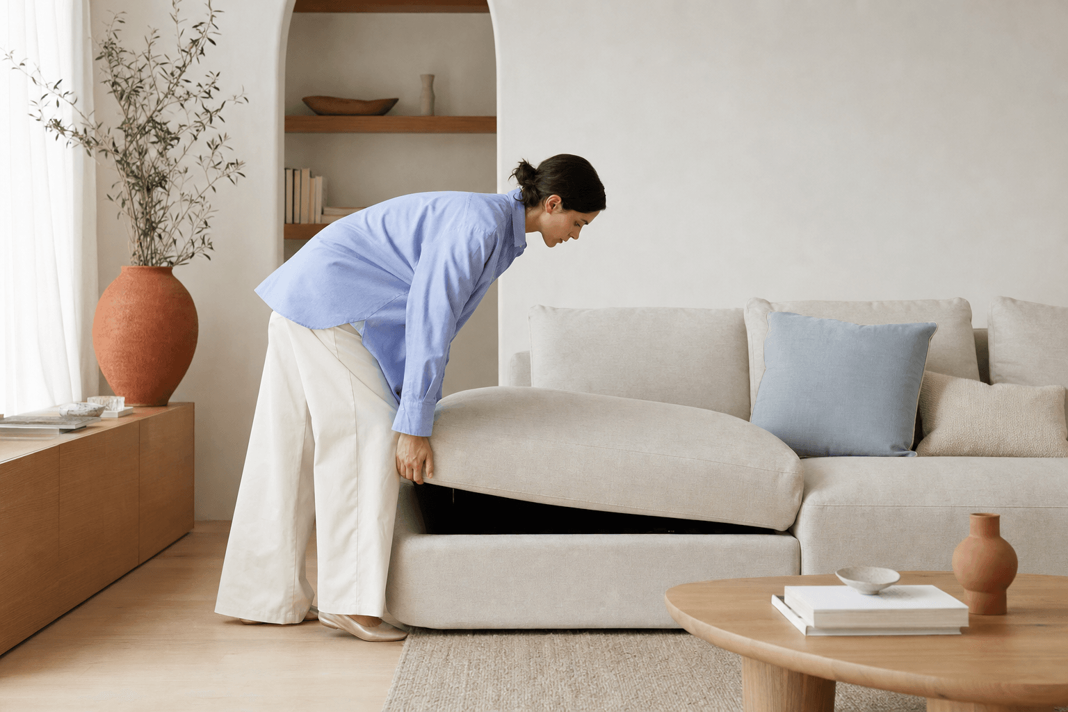 Cozey applied AI — home furnishings product lifestyle, DTC merchandising context